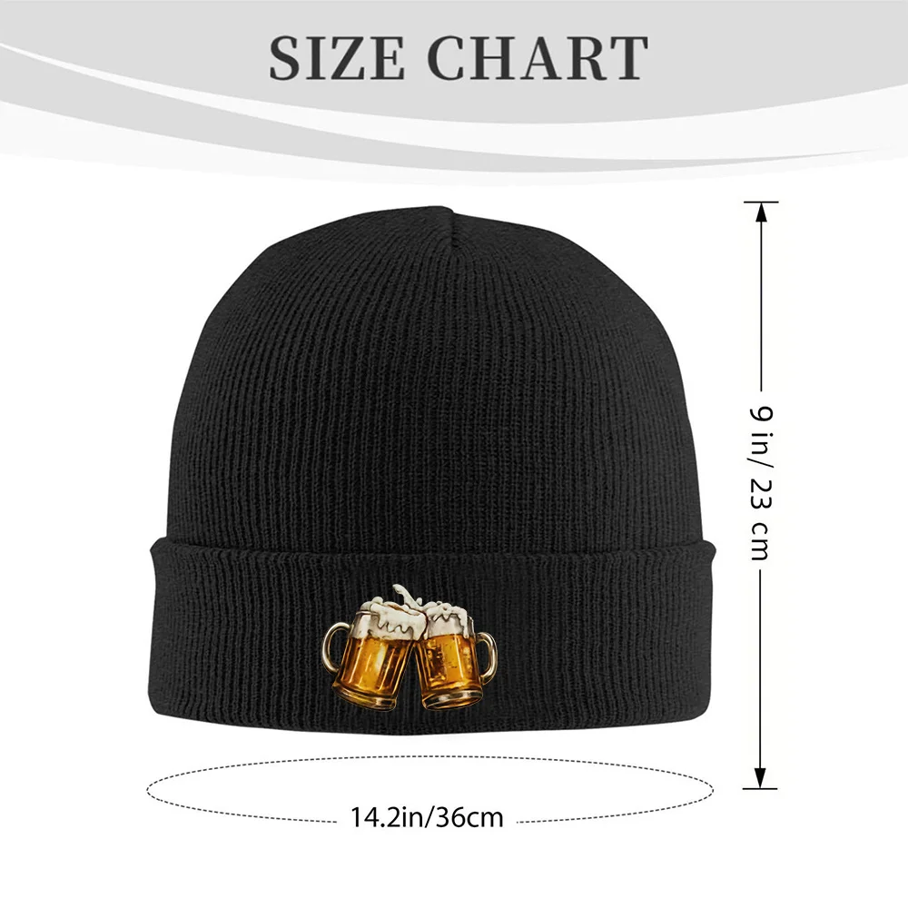 Cheers Beer Mugs Print Beanie Hat Soft Knit Winter Warm Skull Cap for Men Women