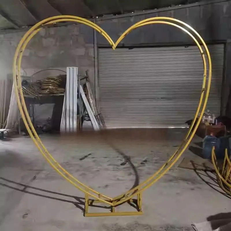 1PC 2mx2m Newest Wedding Backdrop Decoration, Wrought Iron Heart Shape Creative Arch Frame, Christmas Party Stage Set