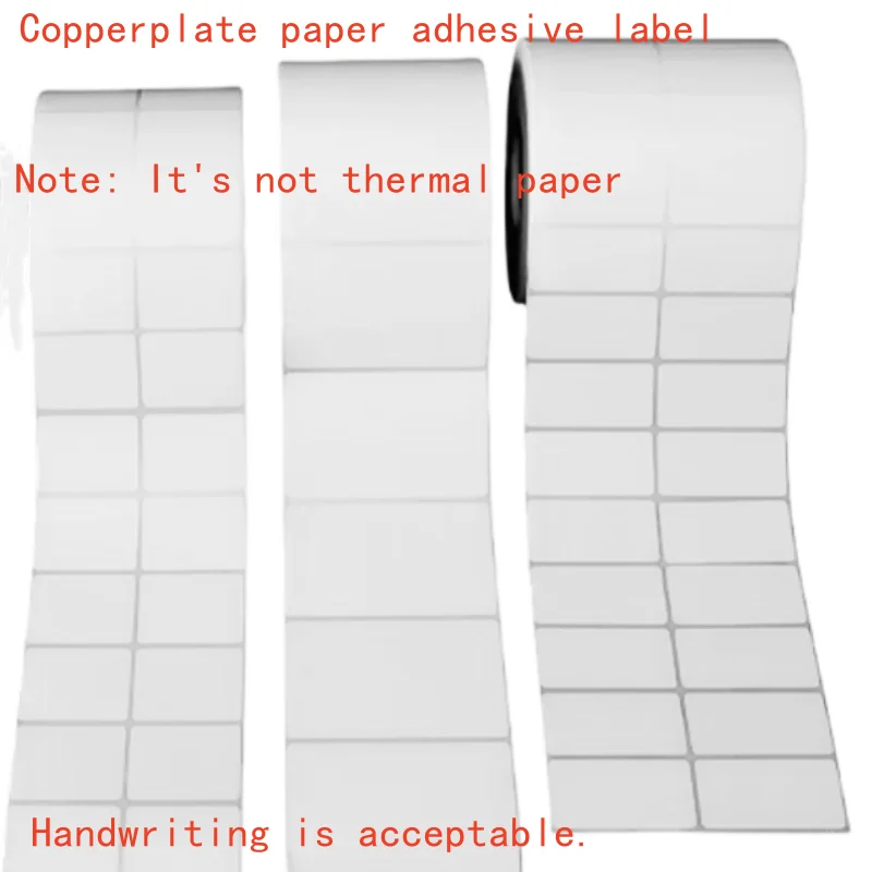 

1 roll of white sticker art paper label heat transfer printer barcode self-adhesive label stickers for carbon ribbon printing