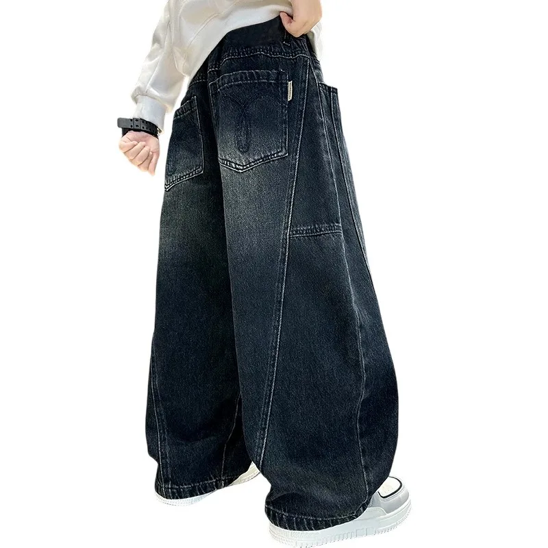 Teenager-Jungen-Jeans UNITIM 2026 Herbst Kinder-Jungen Vielseitige Patchwork-Jeans 4-14 Jahre Junge Jungen Schicke Gerade Hosen – Detail 6