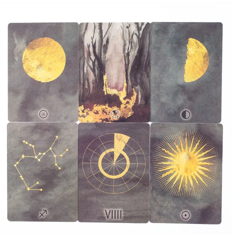 بطاقات علم التنجيم لعجلة المعيشة 55 بطاقة أوراكل لقول الحظ والعرافة مثالية لألعاب الطاولة 8.8*6.3 سم #3