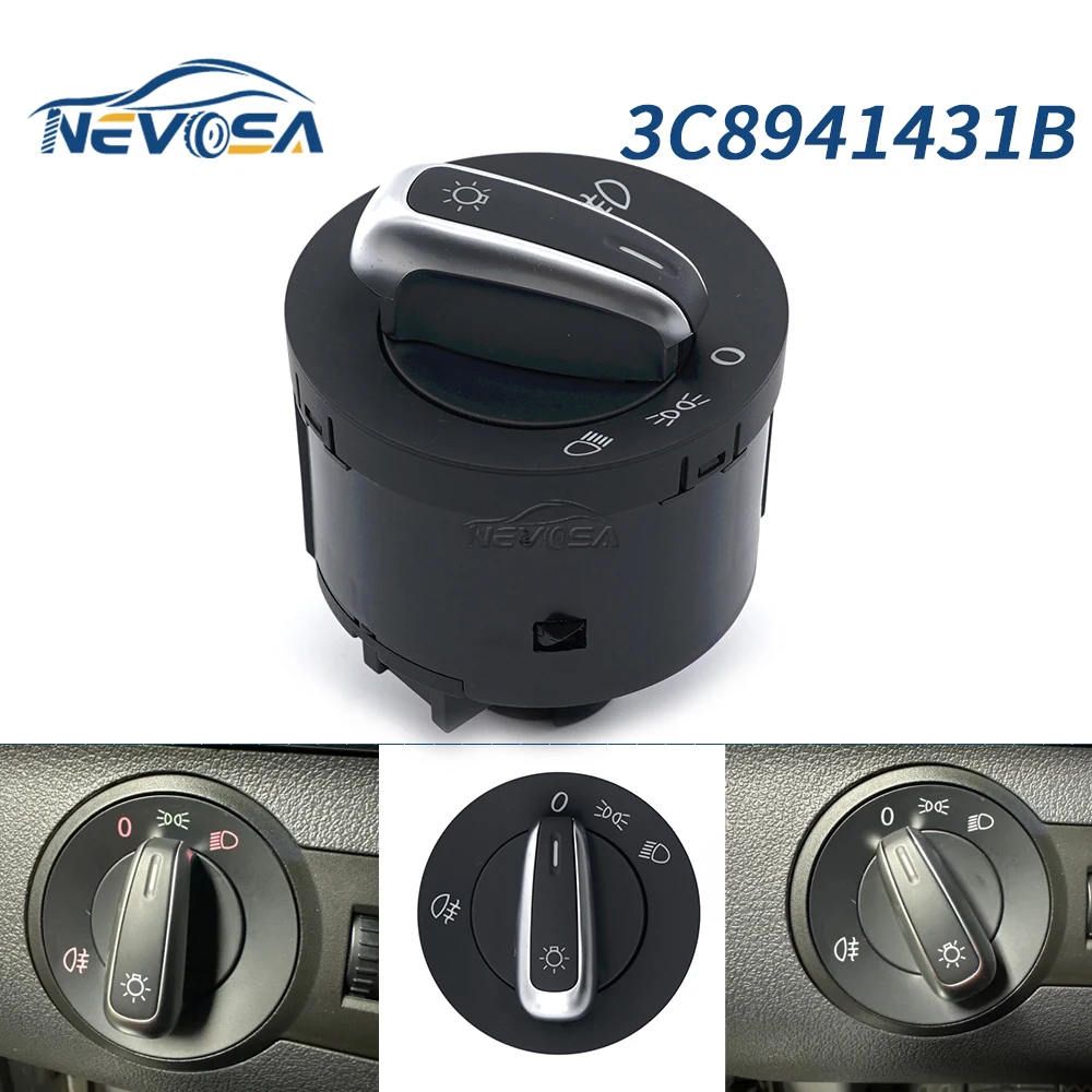 For Volkswagen VW Touran J-etta Golf V VI 5 6 J-etta Passat B6 CC Caddy III Headlight Fog Lamp Light Control Switch 3C8941431B
