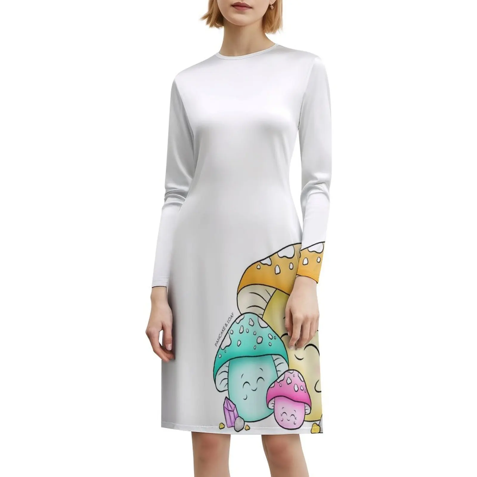 فستان حفلات نسائي من Mama And Baby Mushrooms ملابس عصرية مطبوعة للنادي للسيدات على شكل فطر لطيف