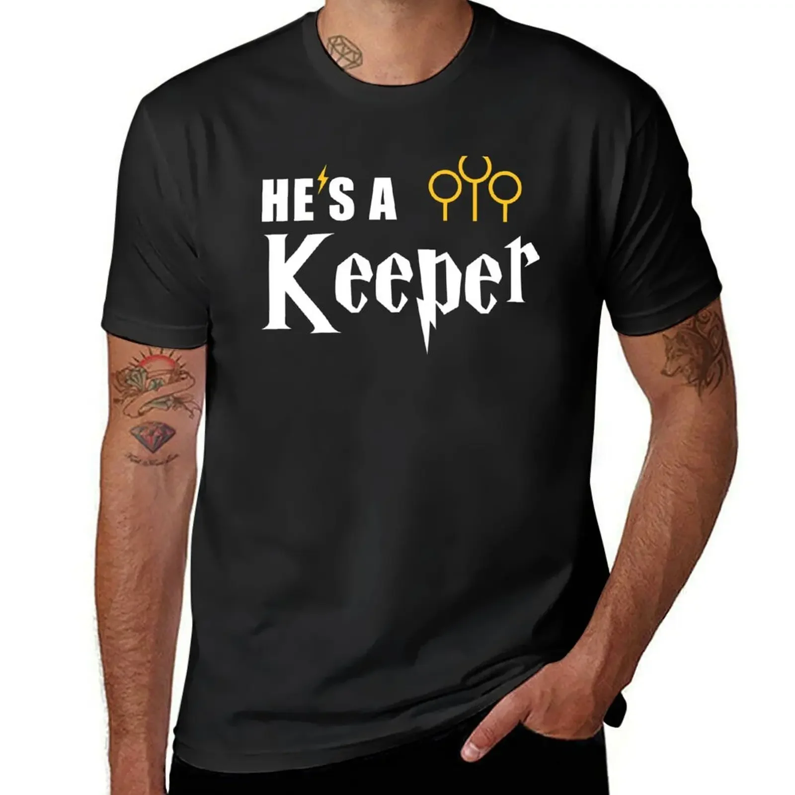 

Funny He's A Keeper - Cute Couples Statement T-Shirt summer clothes plus size clothes fitted t shirts for men