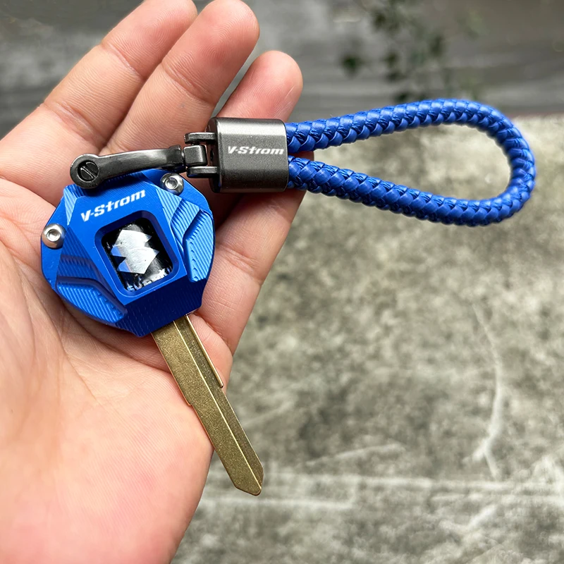 For Suzuki V-Strom 650 1000 1050 1050XT 800DE Vstrom DL1050 DL 650 800 DE Motorcycle CNC Key Case Shell Cover & Keyring Keychain
