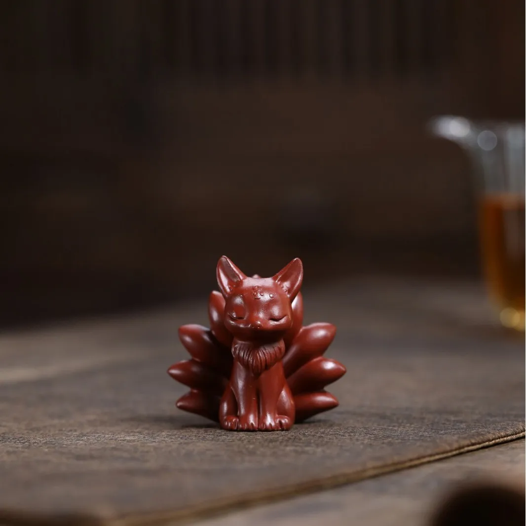 Yixing Original Ore Zhuni Clay Handmade Creative Cute Pet Ornament, Tea Toy That Can Be Raised Like A Nine-Tailed Fox