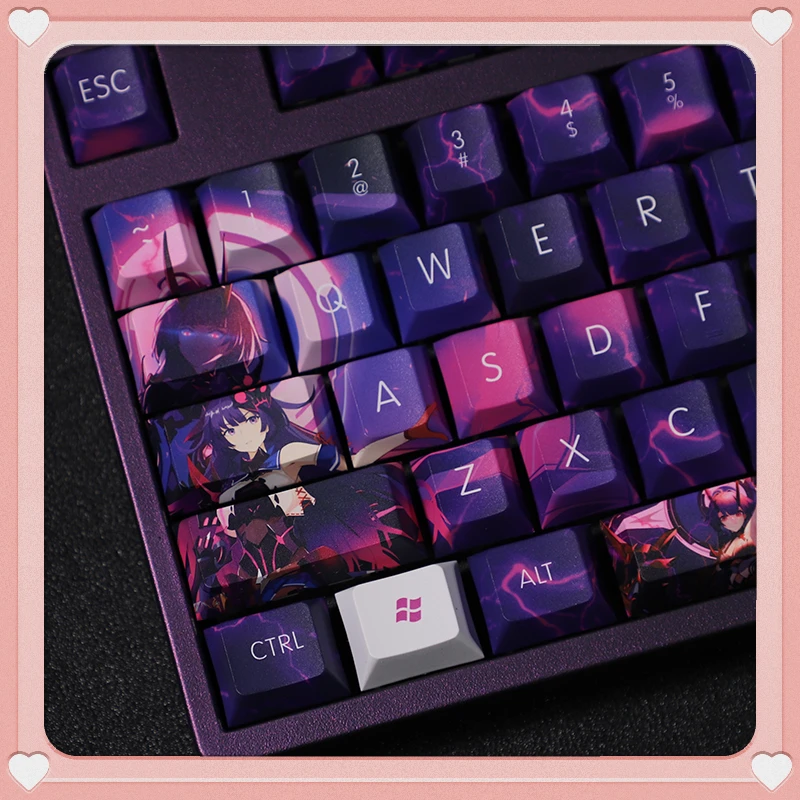 

108 Keys/Set Honkai Impact 3 Raiden Mei Cosplay Anime Custom Cute Sexy Girl PBT Keycaps for Mechanical Keyboard Mx Cherry Switch