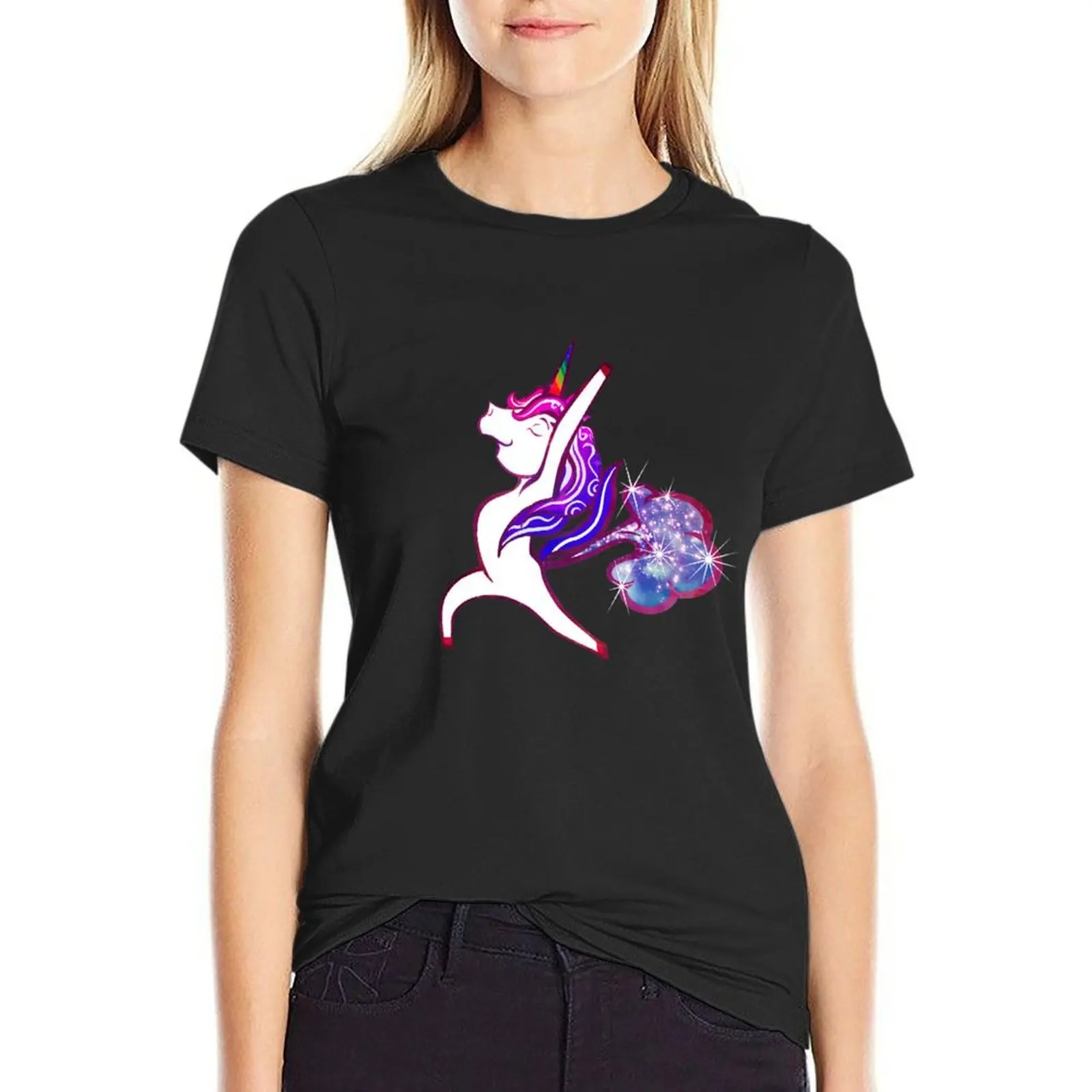 Fart Yoga Unicorn Horn Design T-Shirt customizeds anime customs design your own spring clothes Women 2024