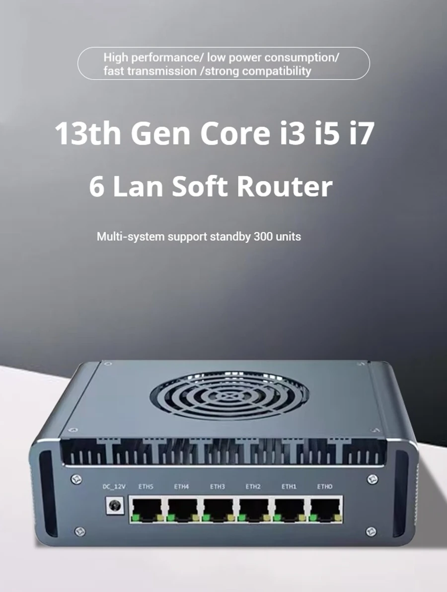 6x i226 Lan 인텔 N150 미니 방화벽 PC PfSense 16G RAM 512G SSD HD DP 펜티엄 8505U 리눅스 산업용 미니 컴퓨터 호스트 4G