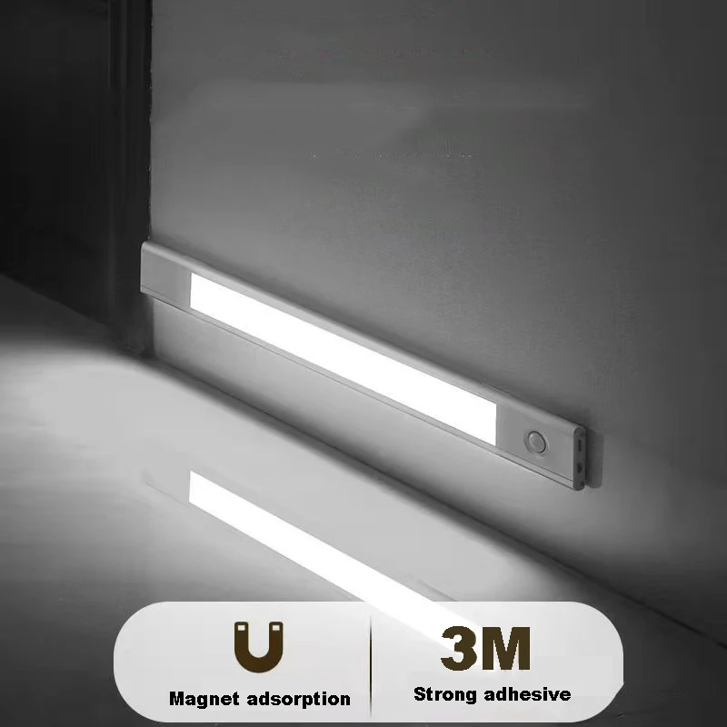 LED Ultra-thin Human Sensor Light Charging Bedside Bedroom Wardrobe Staircase Cabinet Light USB Charging Sensor Night Light