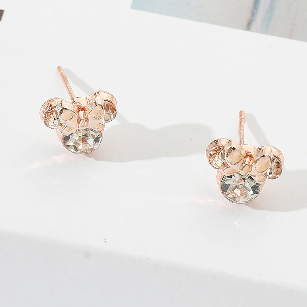 ディズニー ミッキーマウス 鮮やかなイヤリング 漫画 ラインストーン ジュエリー 女の子用 グレート キャンパス スタイル ギフト