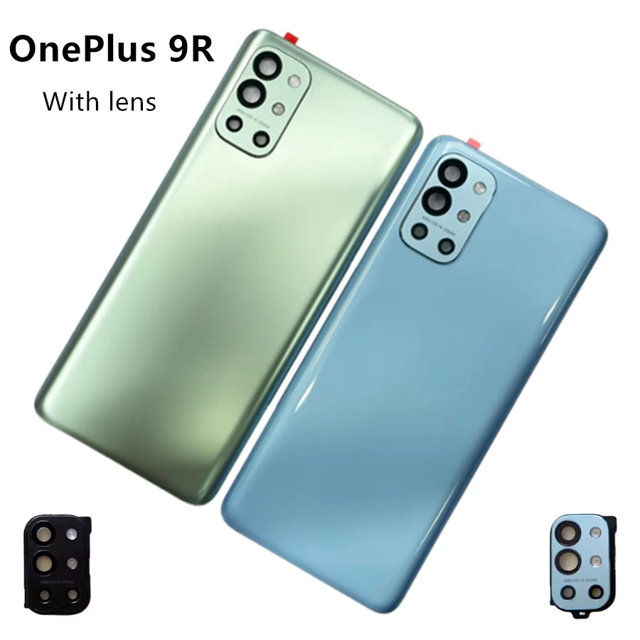 

Задняя крышка батарейного отсека для OnePlus 9R задняя панель Gorilla Glass 5 детали для One Plus 1 + 9R с объективом