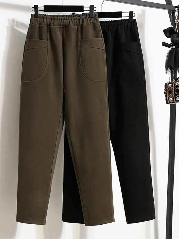 Plones Asimétricos con Bolsillos, Cintura Alta, Estilo Harlan, para Mujer, Invierno, Nuevo, Lana, Casual, Cómodos y Trans...