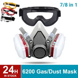 6200 Gas Respirator Half Face Dust Mask Painting Spraying Organic Chemical Filter 5N11 Work Safety Goggles for mine welding