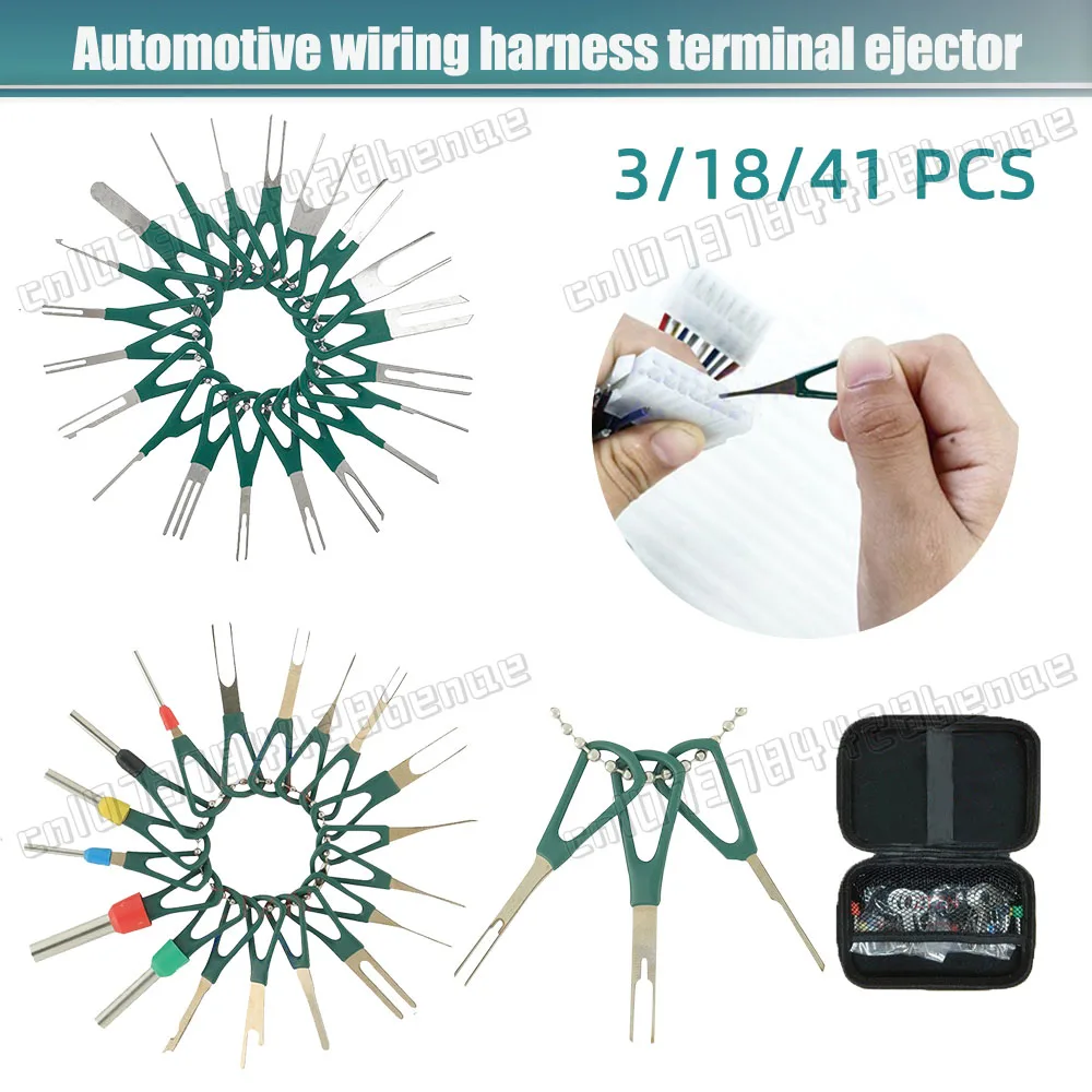 41/18/3pcs Car Terminal Removal Kit Wire Plug Connector Extractor Puller Release Pin Extractor Set Terminal Plug Repair Tools