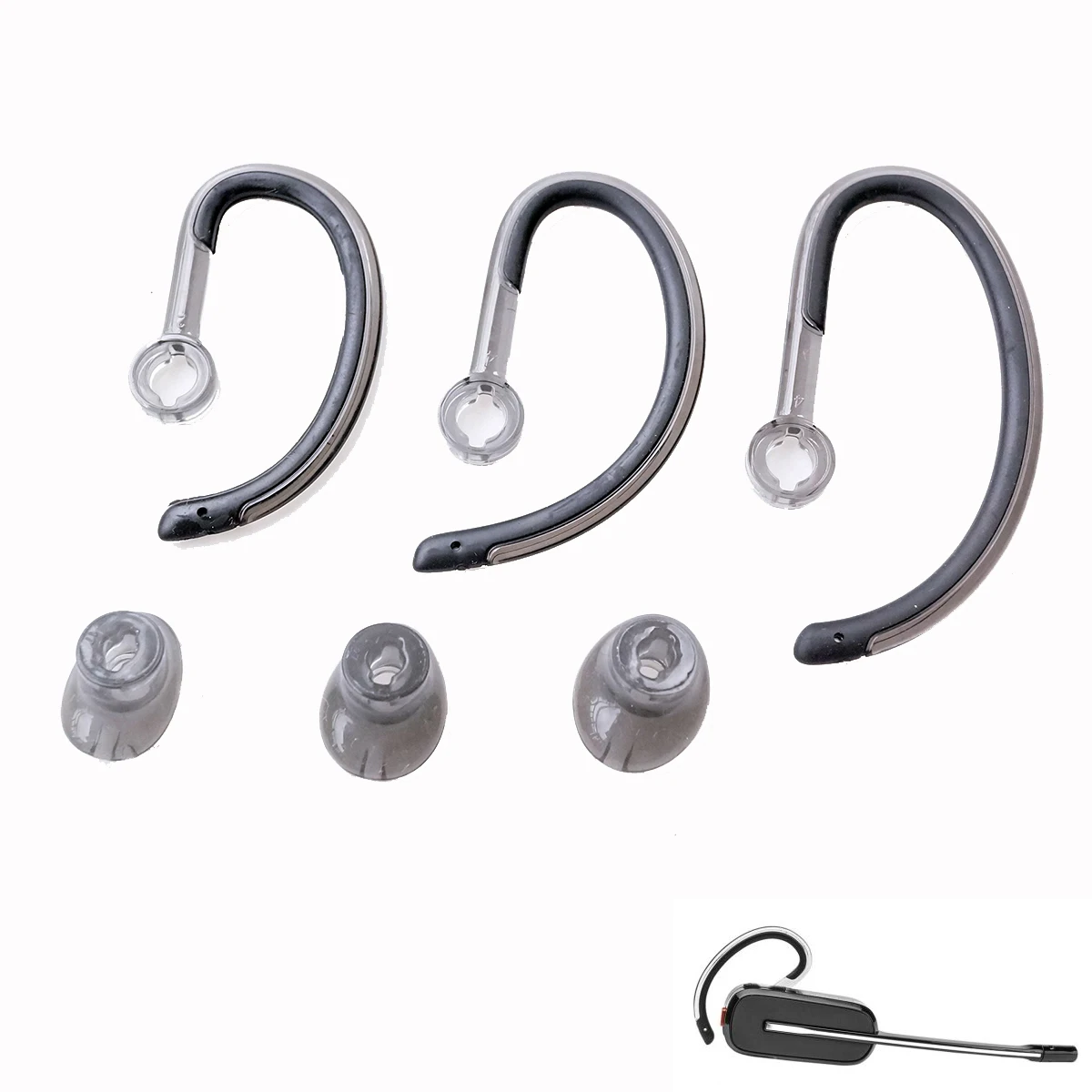 V-MOTA Earbud (Silicone Ear Tips and Ear Hook Loops ) For Poly Plantronics Savi 8445 8240 X400 W440 W740 W745 WH500 8240 8245
