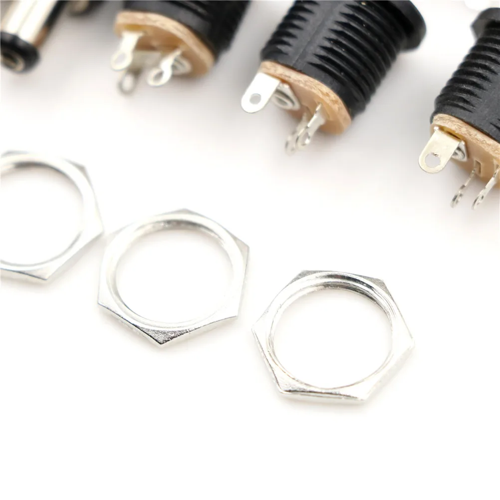 10 pz 5.5mm x 2.1mm maschio DC spina di alimentazione connettore vite blocco femmina presa del pannello