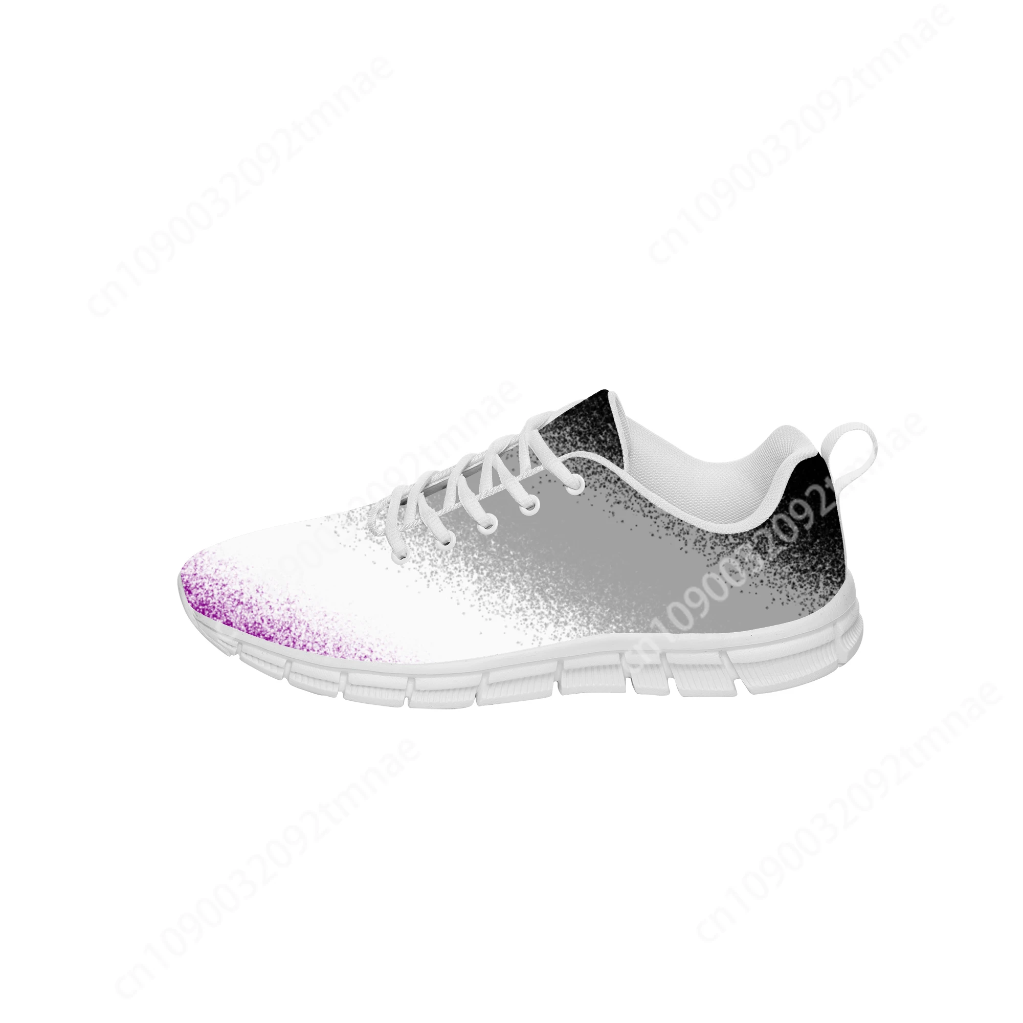 Hot Asexual Pride Sports Shoes Mens Womens Teenager Sneakers Casual Custom High Quality Couple Shoes Latest White Running Shoe