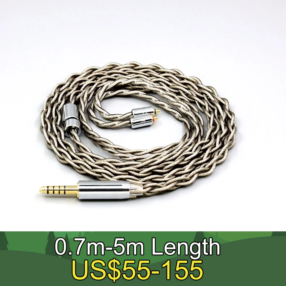 

99% Pure Silver + Graphene Silver Plated Shield Earphone Cable For UE Live UE6 Pro Lighting SUPERBAX IPX 4 core 1.8mm LN007926