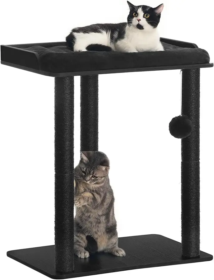 

FourFurPets 26.7in Cat Tree Tower Condo, Cat Scratch Posts for Indoor Cats, Big Plate, Three 23.6in Full Sisal Scratching Posts,