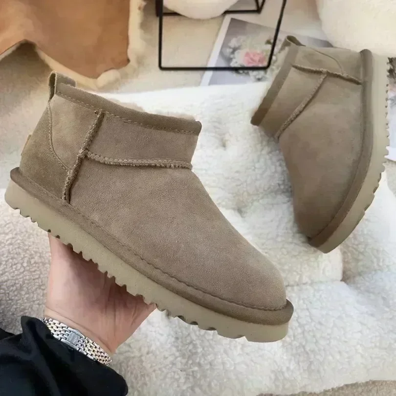 Designer Classic Ultra Mini Boots Snow Boot Platform Short Women Men Fur Sheepskin Tasman Tazz Chestnut Sand Mustard Seed Shoes