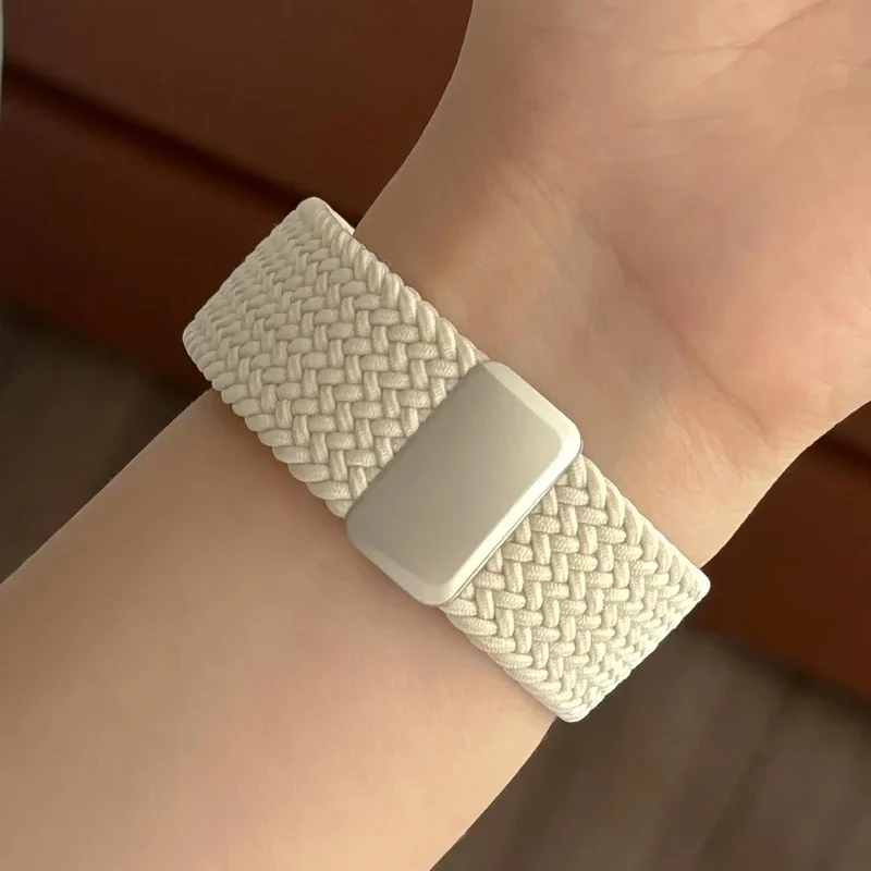 Нейлоновый ремешок с плетеной петлей для Apple Watch Ultra 2 49 мм 46 мм 42 мм 45 мм 41 мм Магнитный браслет Iwatch 10 9 8 7 6 5 SE 40 44 мм Ремешок