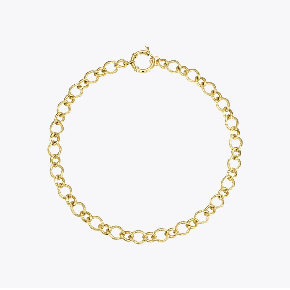 

ENFASHION Link Chain Choker Necklace Women Gold Color Stainless Steel Chunky Necklaces Fashion Jewelry Party Collier P203066