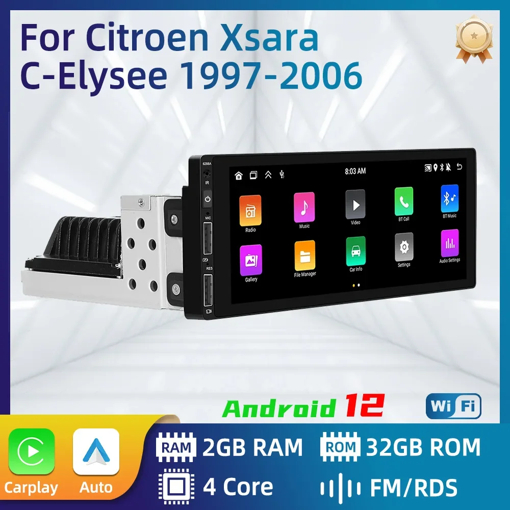 

1din Android Car Multimedia for Citroen Xsara C-Elysee 1997 - 2006 1 Din Radio Stereo Head Unit Carplay Autoradio GPS Navigation