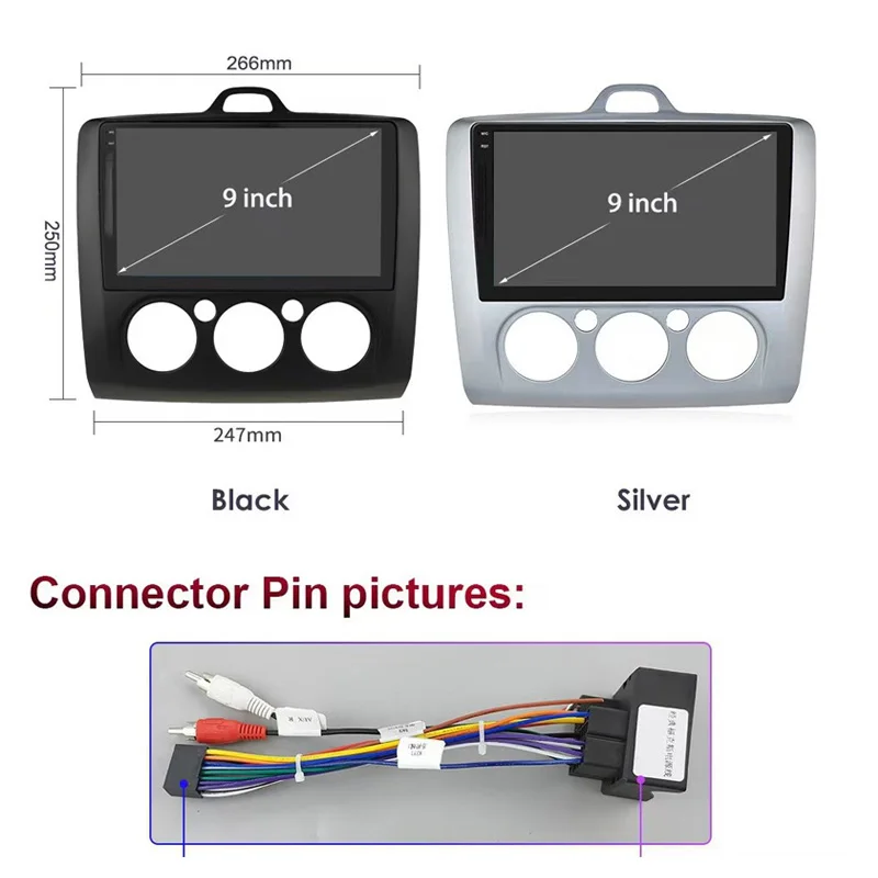 9 "2din Android Auto Radio Für Ford Focus Mk2 MK3 2004-2011 Carplay Player Radio WIFI GPS Navigation FM/RDS Multimedia Player