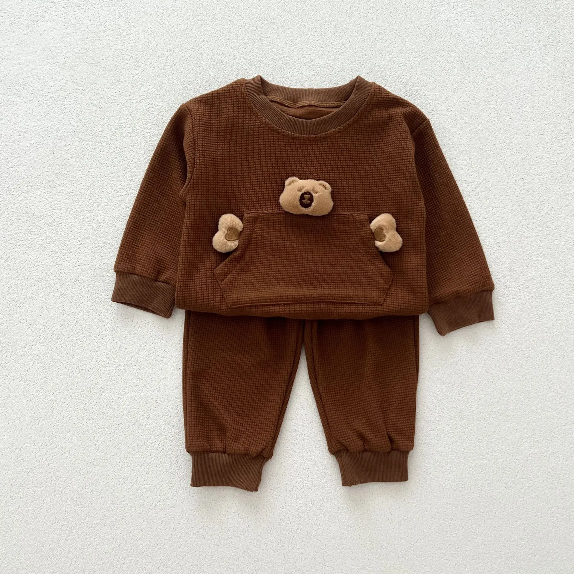 Children\'S Top And Bottom Clothes Set Autumn Winter Newborn Baby Boys Sports Suit Cute Bear Kids 2pcs Sets Infants Girls Outfit