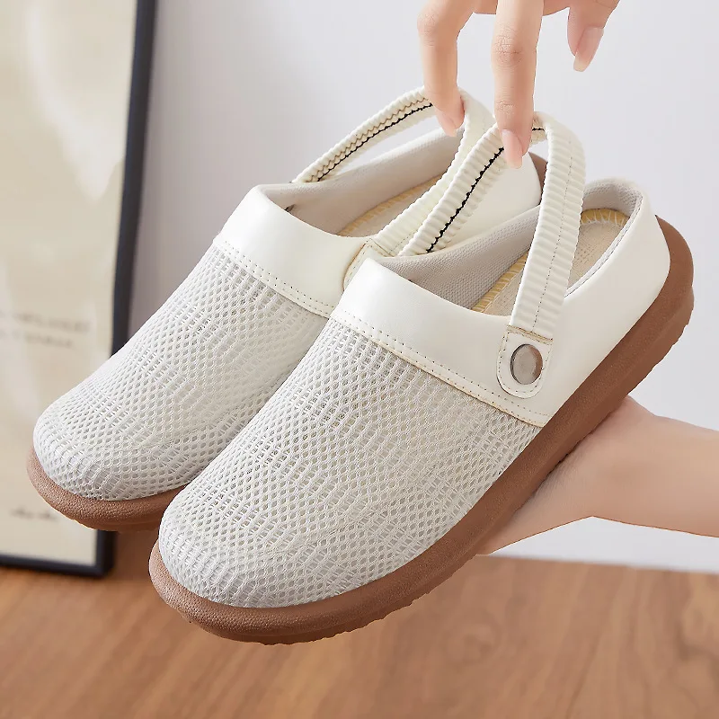 

Flip-flops for women Baotou summer breathable slip-ons Sneakers Outdoor garden slip-ons Comfortable mom shoes zapatos de mujer