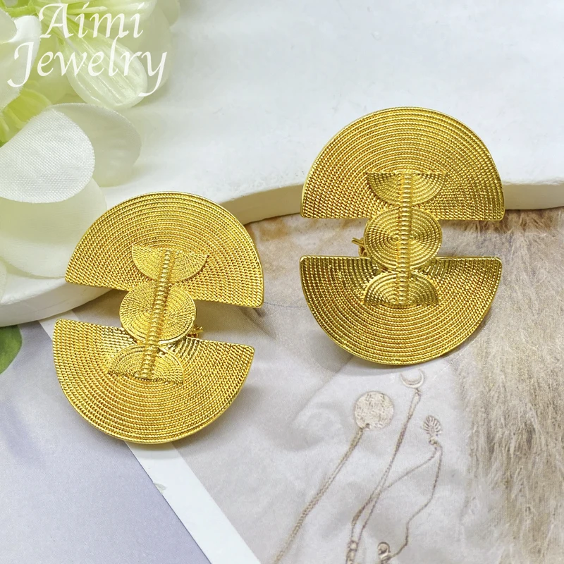 Exquisite Trendy Women Earring Rings 18K Gold Plated Jewelry Set Luxury Fashion Female Party Bridal Wedding Anniversary Gifts