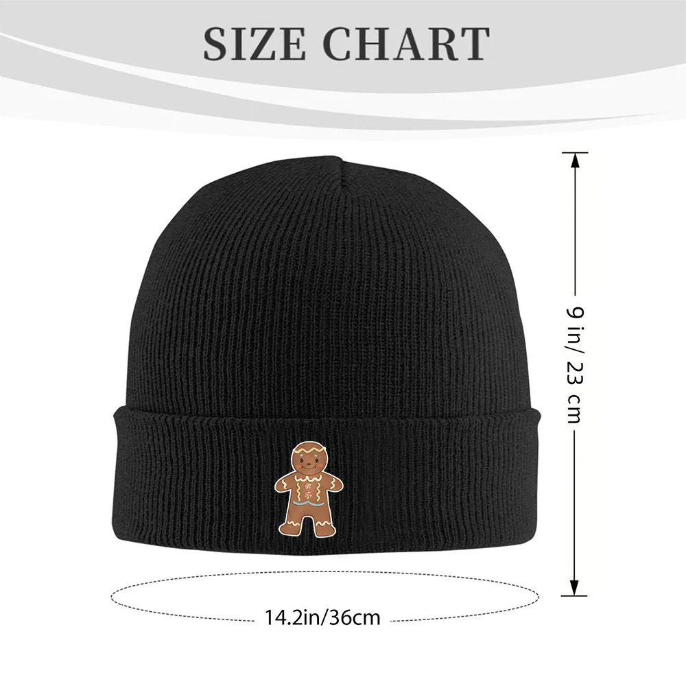 1pc Cute Gingerbread Man Hat Soft Stretchy Knit Beanie with Cute Gingerbread for Man Face, Winter Cap for Christmas, Halloween