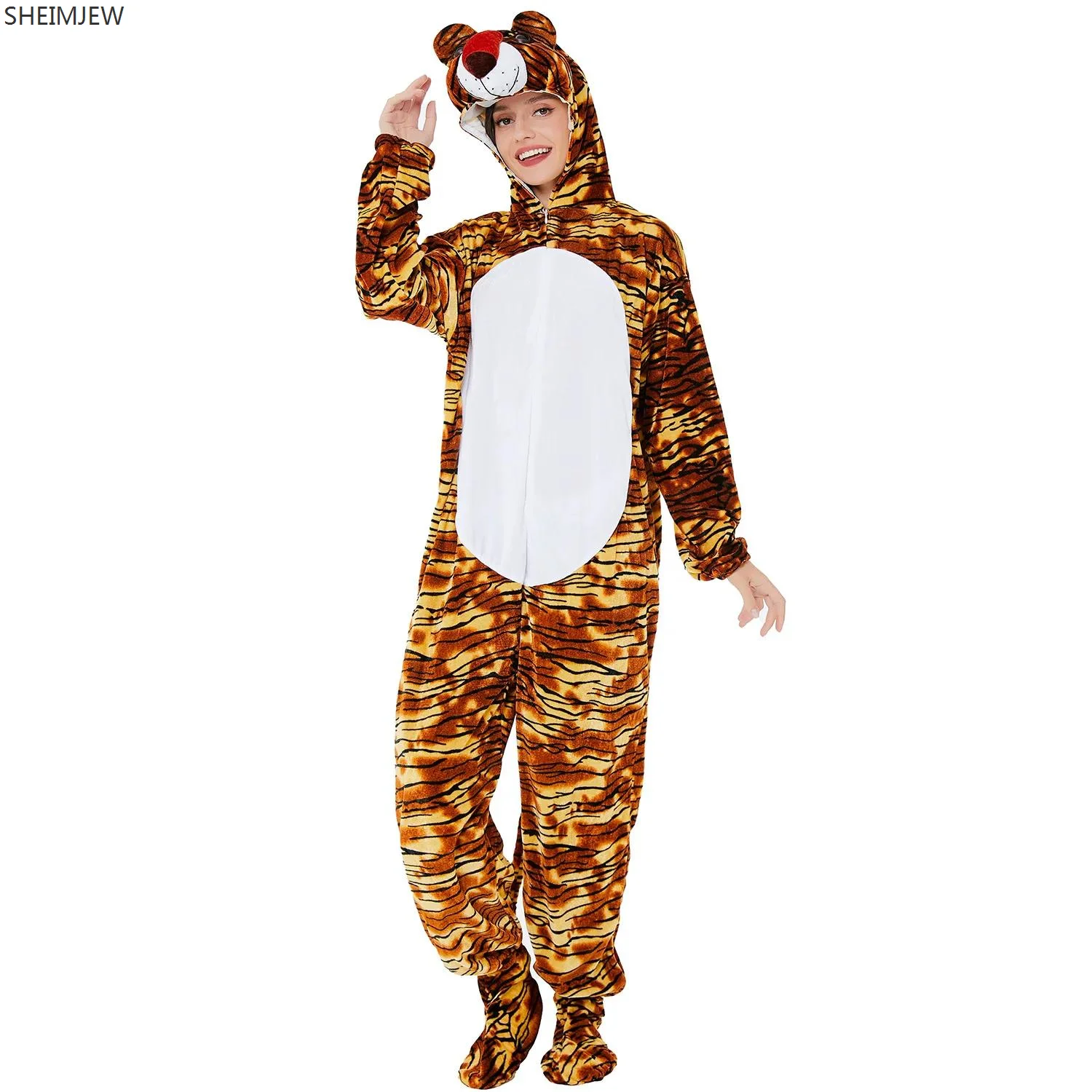 2024 Halloween Costume Adult Animal Tiger Giraffe Cow Cosplay Costumes Carnival Party Stage Performance Clothing