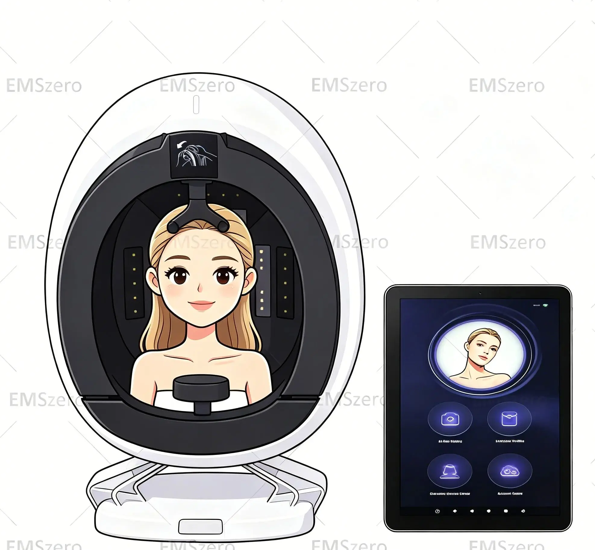 

3D-интеллектуальный анализатор кожи с 10-спектральной лампой Вуда и УФ-детектором для диагностики состояния кожи и использования в салонах красоты