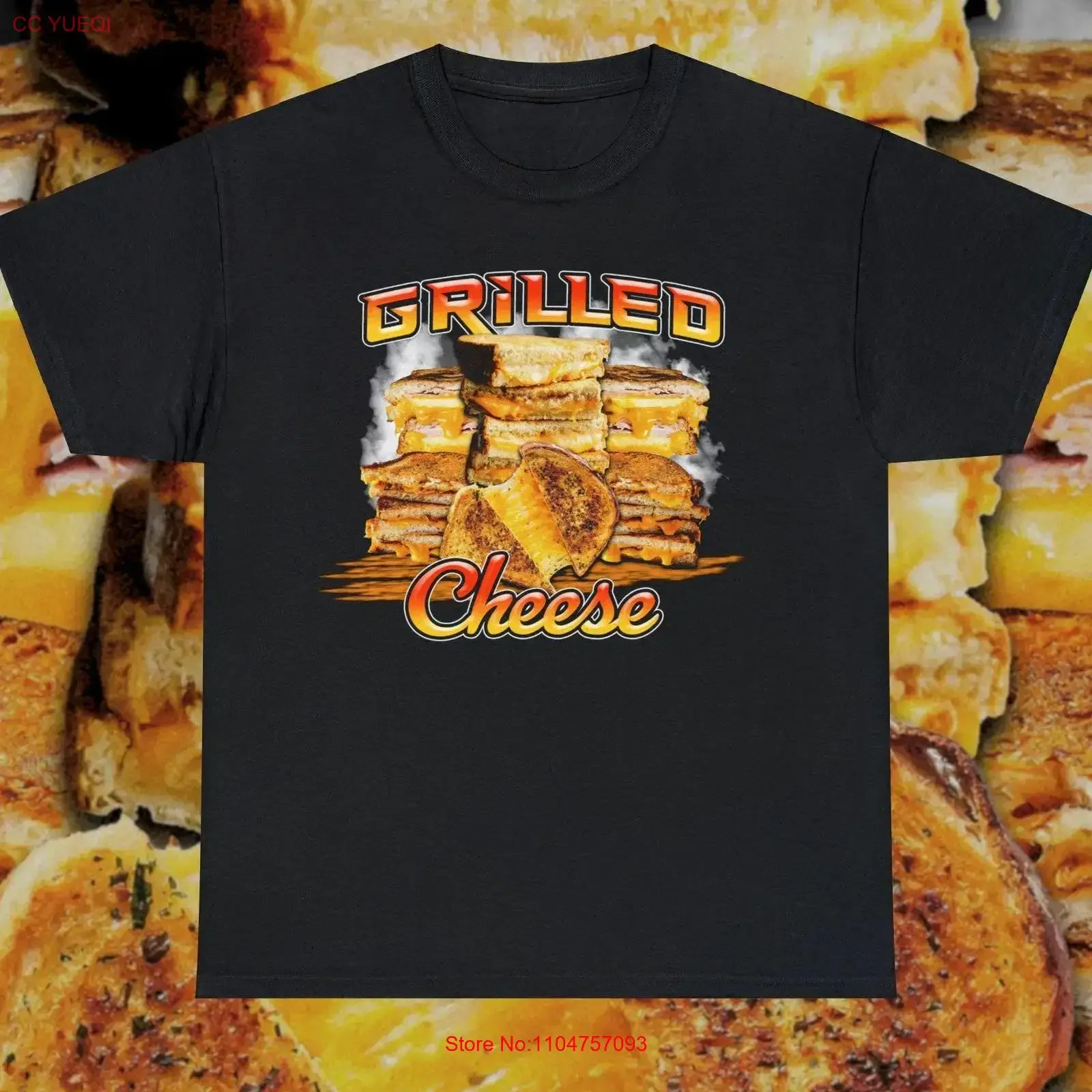 Camiseta Vintage de Queso Asado, Estilo Retro de los 90, Diseño de Sándwich Tostado con Queso Cheddar, Ropa Urbana de Alta Calidad con Efecto Lavado