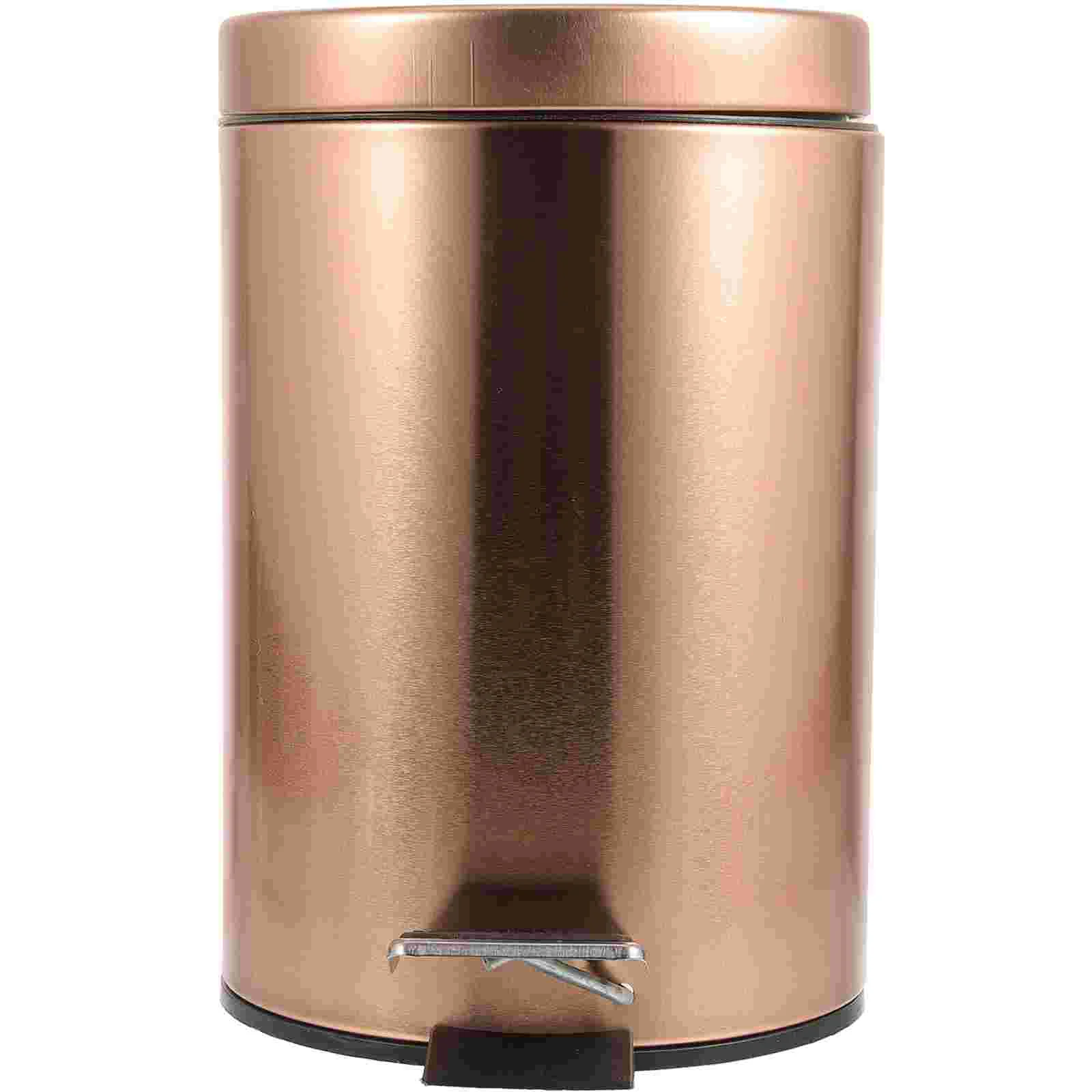 

Garbage Container Bin Trash Can Kitchen Pedal with Lid Iron Multi-function Office