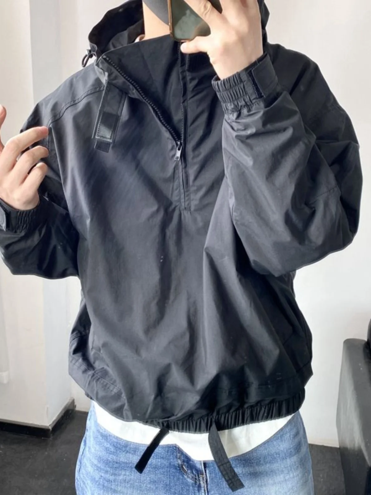 

Casual Hooded Men's Jaet Autumn Winter f Zipper Faionable Sun Protection Top Windproof Stand Fit Long Sve Jeans ...