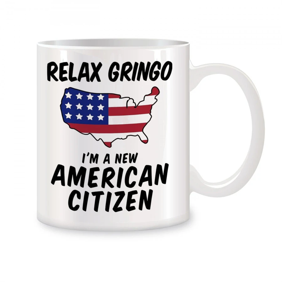 

I'm a New American Citizen Immigrant Coffee Mugs, US Citizenship Gifts for Becoming USA Citizens Ceramic Tea Cups White 11 oz