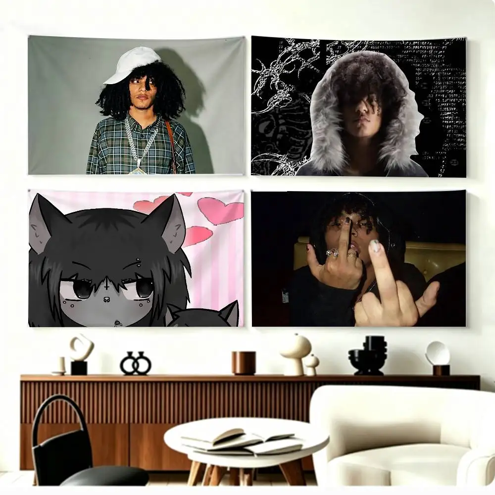 

J-Jaydes R-Rapper Music Flags Wall Hanging Background Art Banner for Bedroom Home Outdoor Decor
