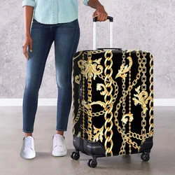 Black and Gold Luggage Cover Elastic Washable Stretch Suitcase Protector Anti-Scratch Travel Suitcase Cover 18-32 Inch Suitcase