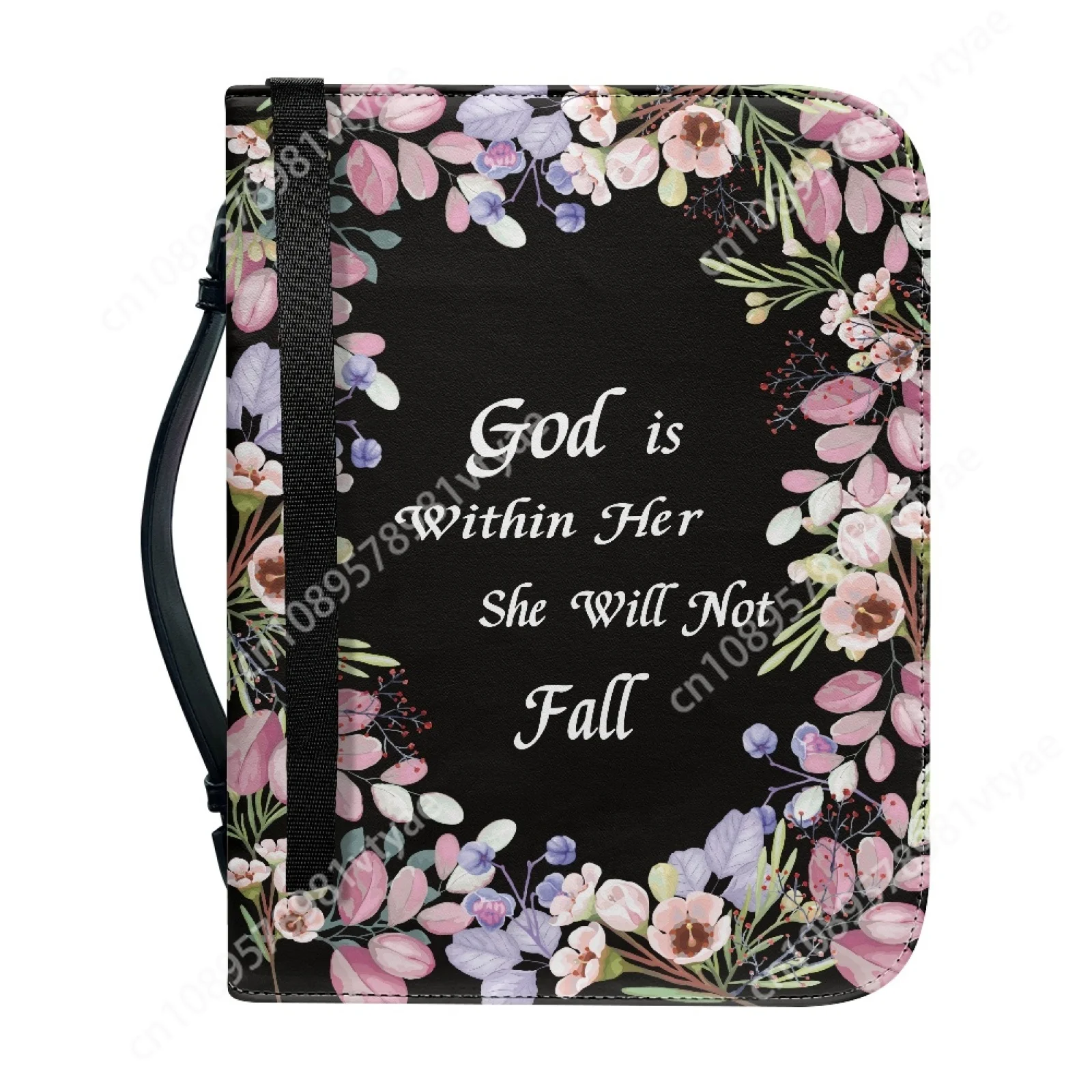 Sac en cuir à motif verset de fleurs pour femmes et hommes, sacs à main à poignée, étui de couverture de la Bible, hymnes de la Bible, sacs de rangement personnalisés