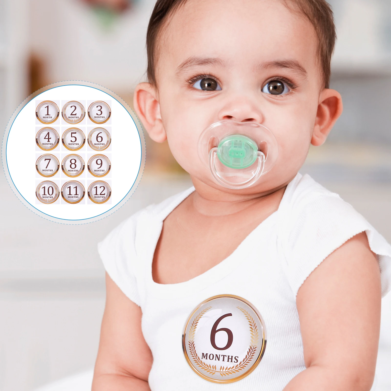 

1Set Baby Monthly Milestone Sticker Newborn Growth Tracker Photo Prop for First Year Keepsake Matte Finish No Glare Easy Apply