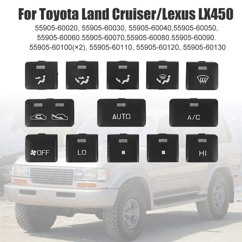 Car AC Climate Control Switch Button Set for Toyota Land Cruiser