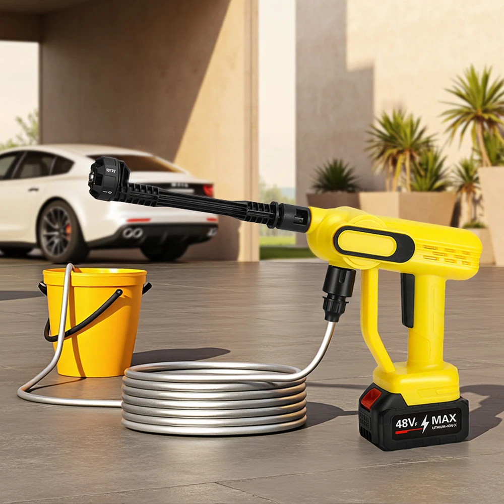 

Portable Cordless Car Washer Lithium Battery Wireless Car Wash Gun Targeted Pressure Cleaner Machine ABS High-pressure Water Gun