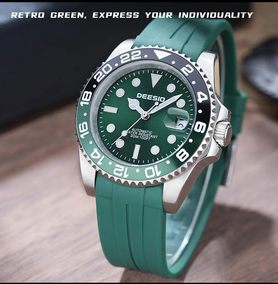 Deesio Automatische Mechanische Uhr für Herren 41mm 316L Edelstahl Uhr Leuchtende Zeiger 30M Wasserdicht Kostenloser Versand – Detail 16