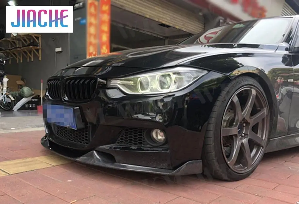 

JCYECF Carbon Fiber Front Lip Spoiler for BMW 3 Series F30 F35 M Sport 320i 325i 328i 2012-2018 MAD Style Bumper Chin Shovel