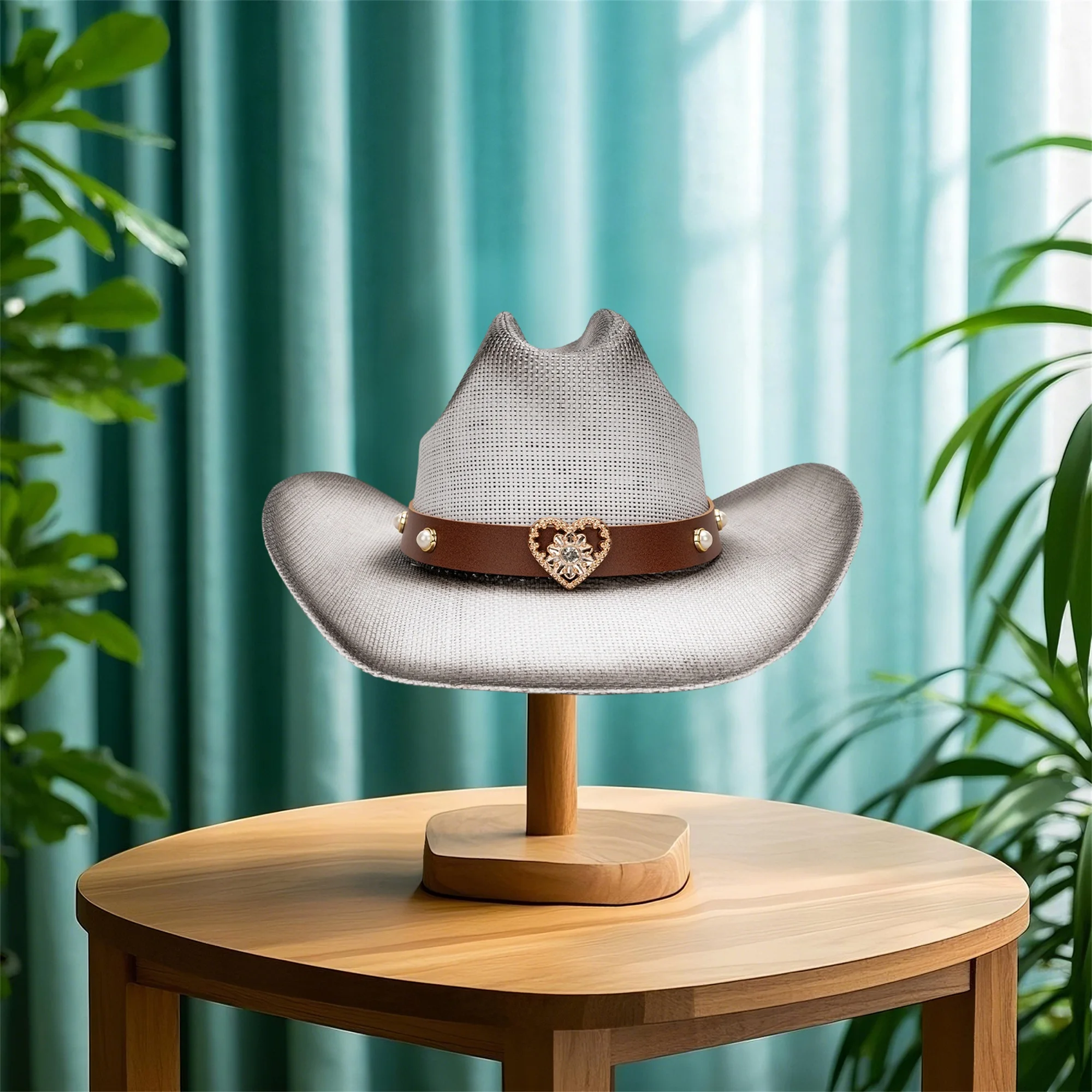 

Vintage Style Fedora Hat for Men Women with Leather Band Wide Brim Panama Hat Retro Jazz Cap Sun Hat Beige