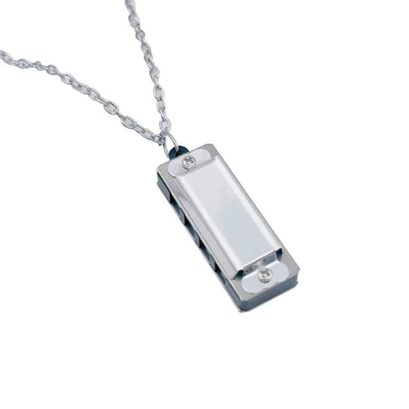 Mini Harmonica Necklace 4 Hole 8 Tone Harmonica Portable Musical Instrument For Children And Beginners