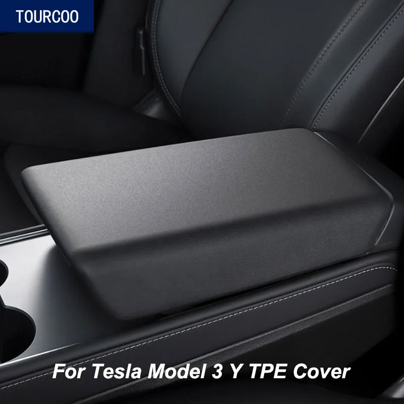 

For Tesla Model 3 Y Center Armrest TPE Protective Cover Car Interior Modification Accessories
